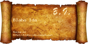 Blaho Ida névjegykártya
