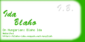 ida blaho business card